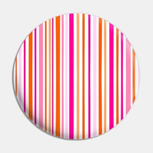 Pink and Orange Summer Stripes Pin