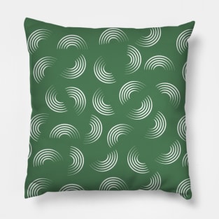 Half Circles From Green and Dusty Blue Abstract Collection Pillow