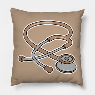 Stethoscope - taupe brown color Pillow