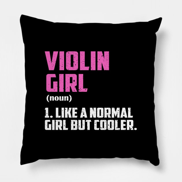 Violin Girl Like A Normal Girl But Cooler Pillow by simonStufios