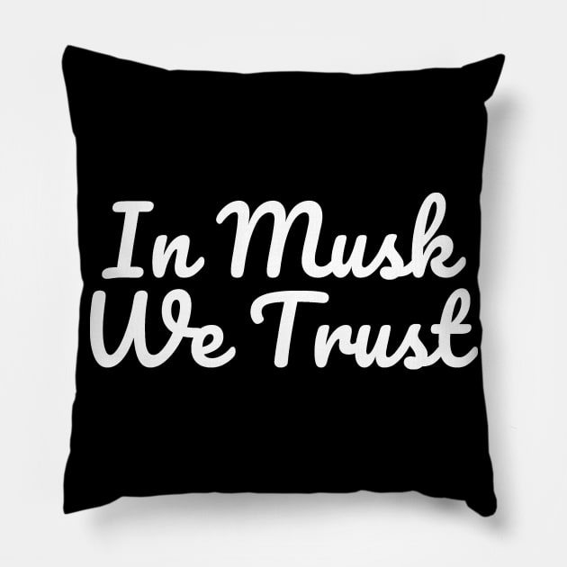 In Musk We Trust Elon Musk Tribute Fan Pillow by AstroGearStore