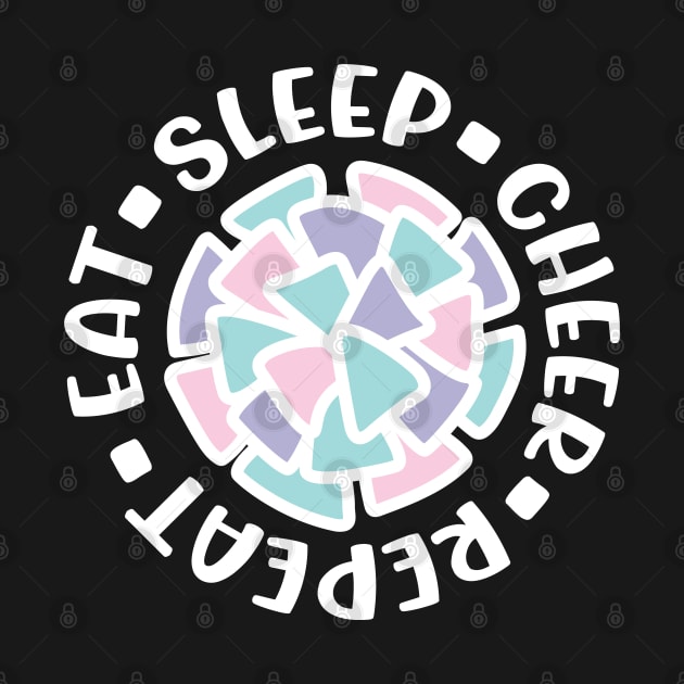 Eat Sleep Cheer Repeat Cheerleader Cute Funny by GlimmerDesigns