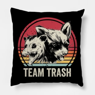 Team Trash Funny Raccoon Opossum Pillow