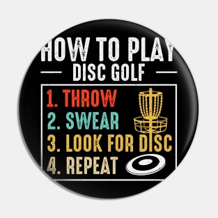 Funny Disc Golf Player Quotes Retro Vintage Pin