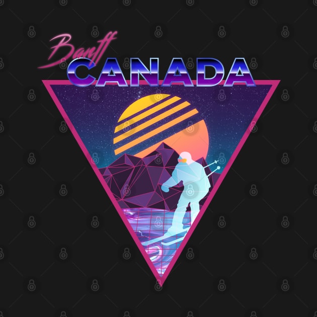 Retro Vaporwave Ski Mountain | Banff Canada | Shirts, Stickers, and More! by KlehmInTime