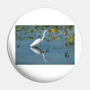 Egret hunting Pin