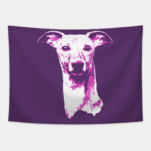 Pink Whippet Tapestry by childofthecorn