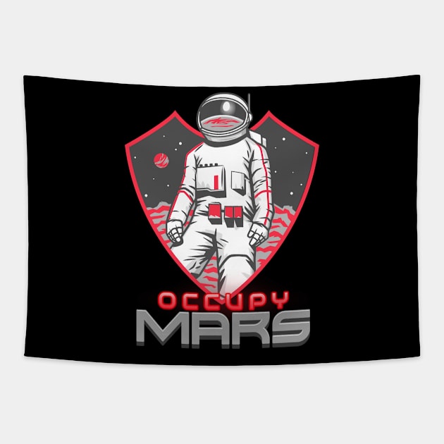 Occupy Mars Astronaut Tapestry by E.S. Creative