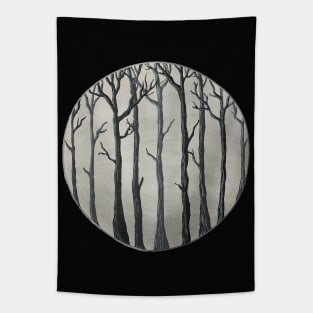 Trees In Fog, Mixed Media Tapestry