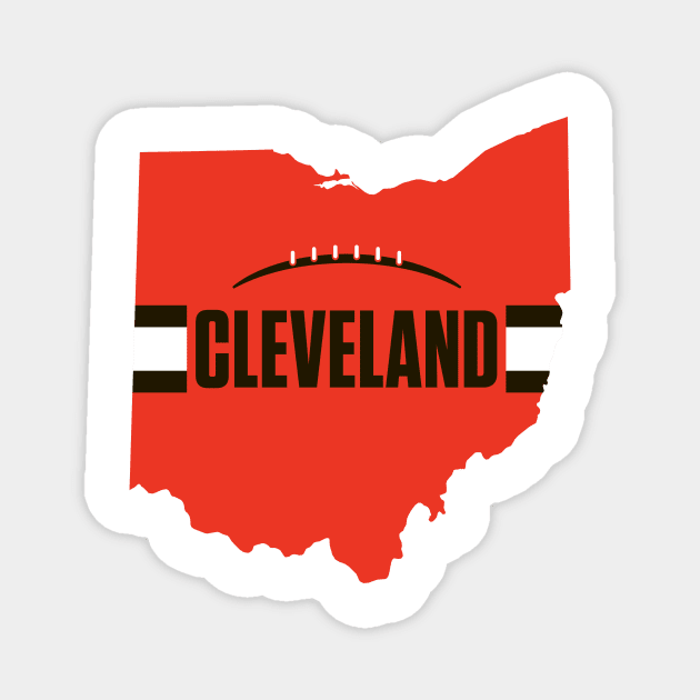 Cleveland Football Ohio Outline Orange Magnet by SportsAndGeekUnique