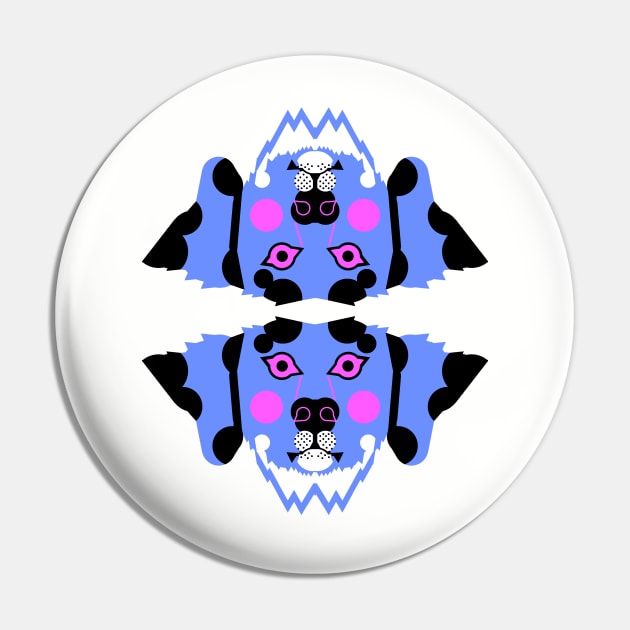 Dalmatian Dog Face, Bold blue Pin by AnimalMagic