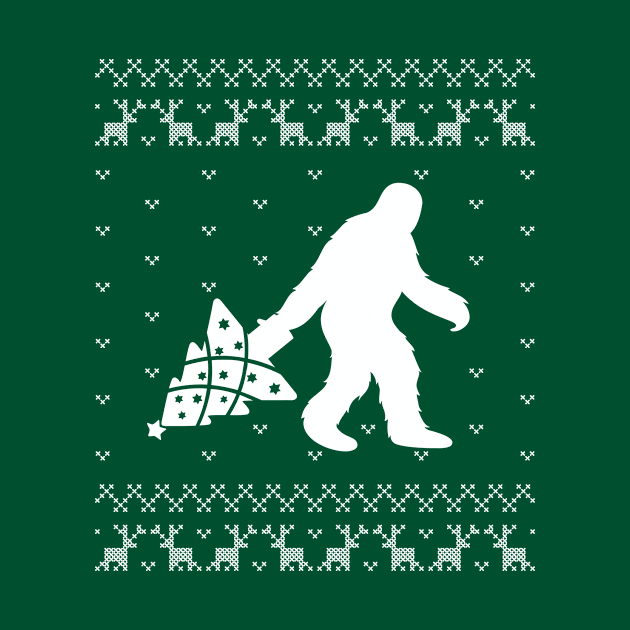Sasquatch - Yeti - Bigfoot - Funny Bigfoot Christmas Shirt by BKFMerch