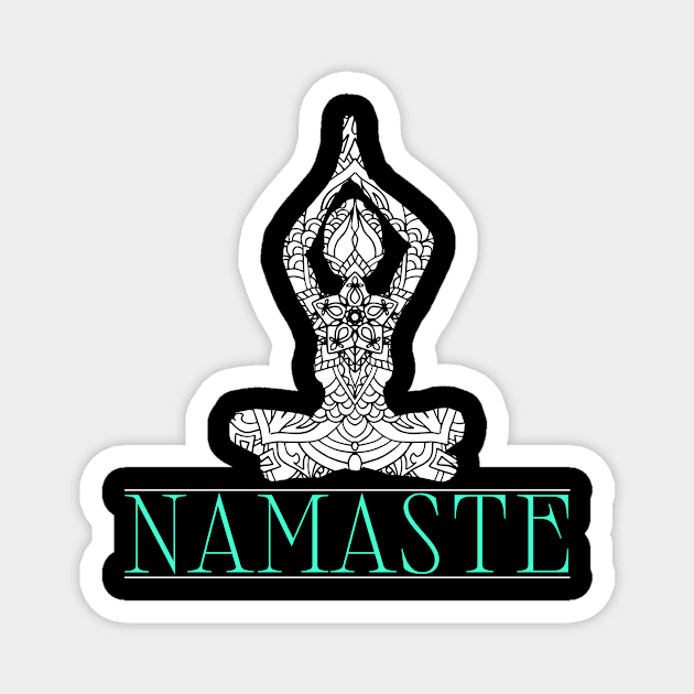 Namaste Yoga Buddhism Meditation Magnet by KAWAIITEE