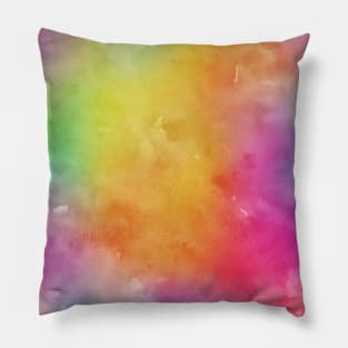 Bright Purple Green Yellow Pink Pastel Rainbow Watercolor Ombre Shades Pillow