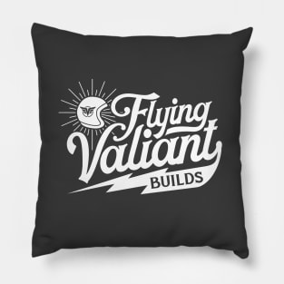 Flying Valiant Builds (Biker Style - White on Asphalt) Pillow