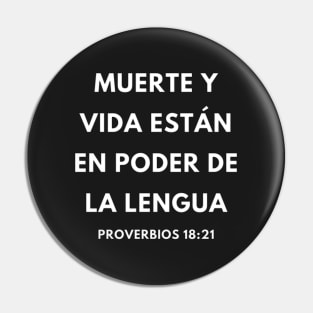 Proverbs 18-21 Power of the Tongue Spanish Pin