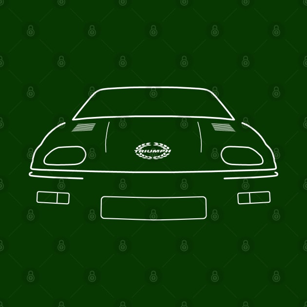 Triumph TR7 1970s classic sports car white outline graphic (laurel) by soitwouldseem