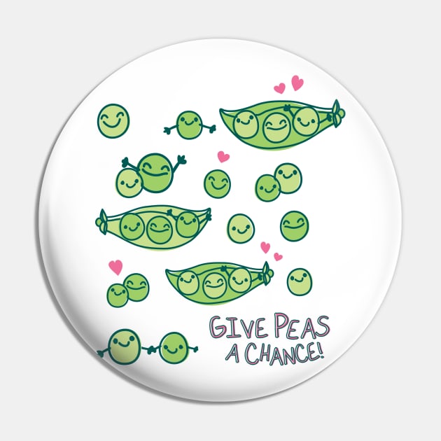 Give Peas a Chance Pin by toddgoldmanart