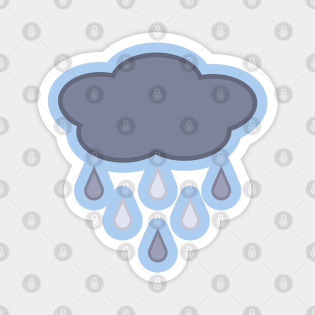 Stormy Day Rain Cloud in Light Blue Magnet by Kelly Gigi