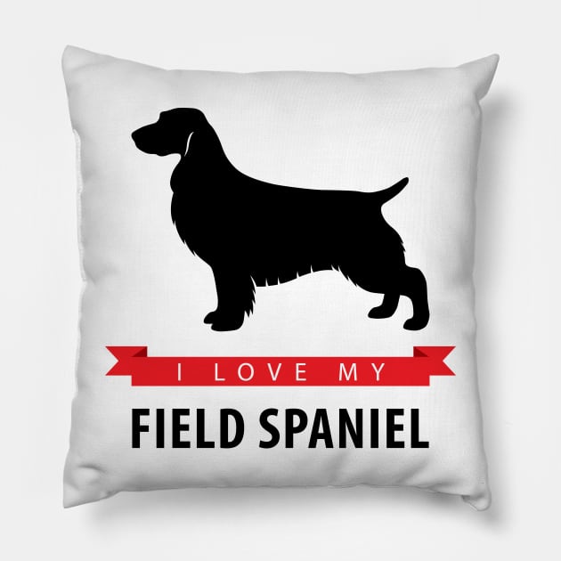 I Love My Field Spaniel Pillow by millersye