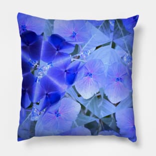 Kaleidoscope Royal Ocean Blue Flower Pillow