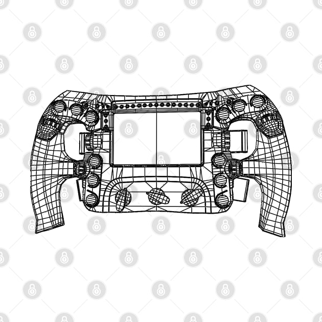 F1 Steering Wheel Blueprint Sketch Art by DemangDesign