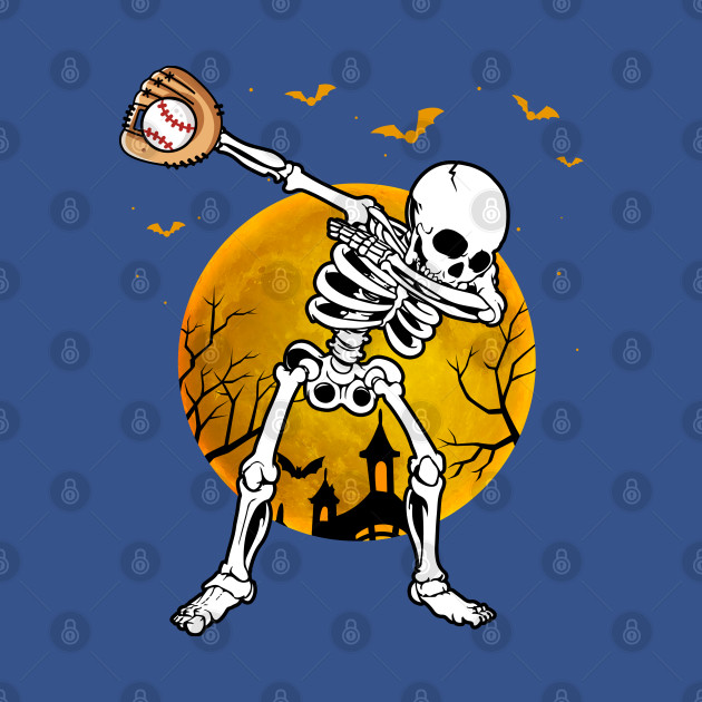 Disover Dabbing Skeleton Baseball Player Halloween - Dabbing Skeleton Baseball Player - T-Shirt