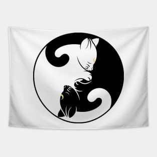 Cats Yin Yang Tapestry