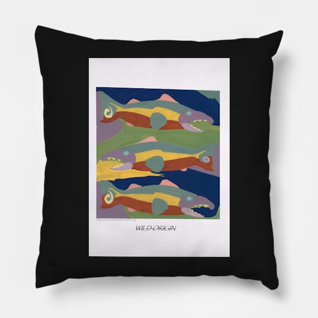 Salmon Origins ; steelhead rainbow trout Pillow by anuvisculture