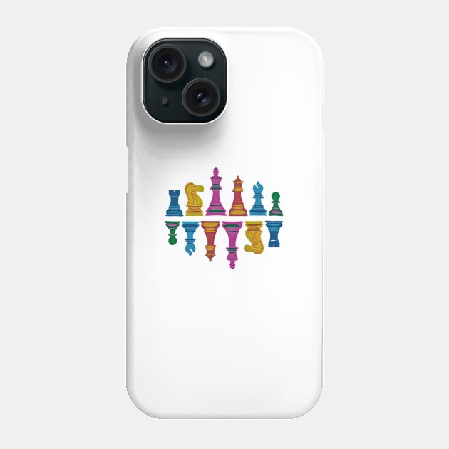 Colorful Chess Pieces Phone Case by ThePawnStore