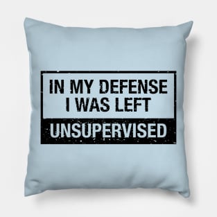 In My Defense I Was Left Unsupervised Pillow