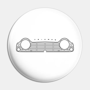 Triumph TR4 classic British roadster sports car minimalist front outline graphic (black) Pin