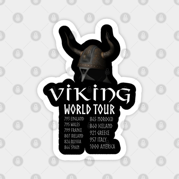 Viking World Tour Scandinavian History Norse Mythology Magnet by Styr Designs