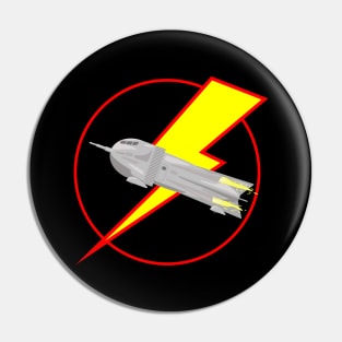 Retro Rocketship Pin