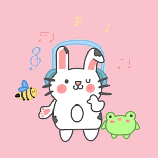 bunny listening to music T-Shirt