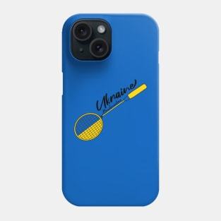 Ukraine Flag of Badminton Racquet Support (Ukraine) Badminton Pride Flag Phone Case