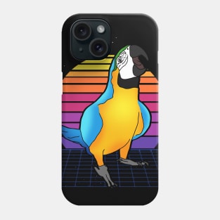 Aesthetic Vaporwave Screaming Blue Yellow Ara Macaw Phone Case