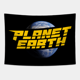 Planet earth logo space universe badge Tapestry