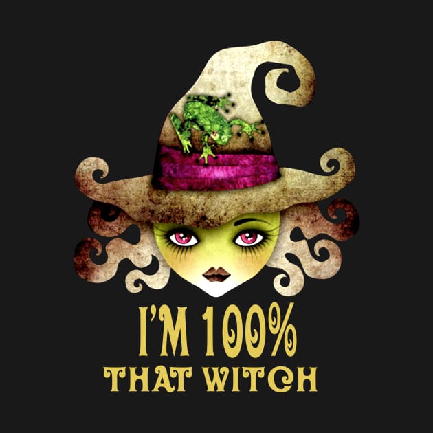 IM 100% THAT WITCH HALLOWEEN COSTUME BLACK WITCH GRAPHIC by mlleradrian