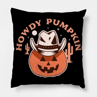 Howdy Pumpkin Cowboy Rodeo Western Country Fall Halloween Pillow