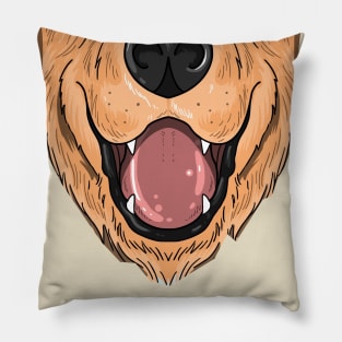 Funny Golden Retriever Dog Face Pillow