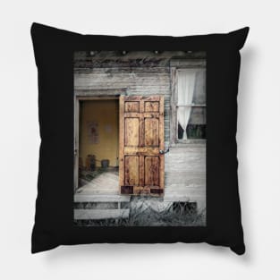 Window and Door Dust Bowl House Pillow