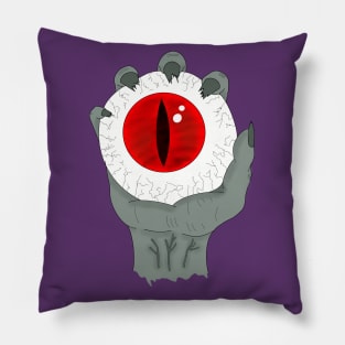 Zombie Hand Holding Red Eye Pillow