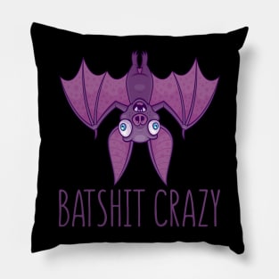 Batshit Crazy Wacky Cartoon Bat Pillow