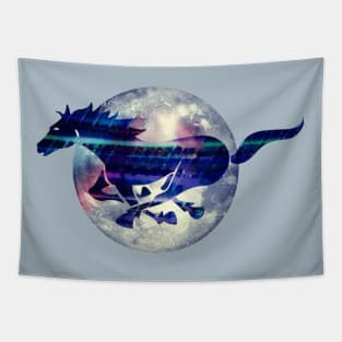 Cosmic Moon Horse Tapestry