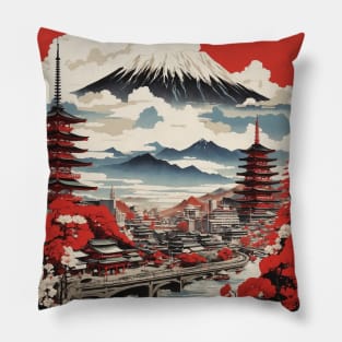 Kagawa Japan Travel Vintage Tourism Poster Pillow