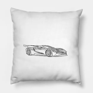 GT Racing Wireframe Pillow