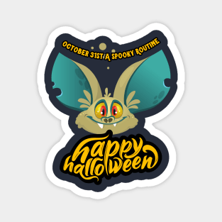 Bat's Halloween Haunt: October 31st Spooky Routine Magnet