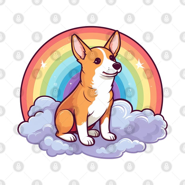 Cute Basenji Rainbow Cloud Kawaii Dog Happy Puppy by Sports Stars ⭐⭐⭐⭐⭐