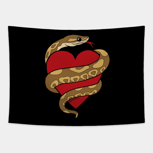 Valentine Snek Tapestry by HonuHoney